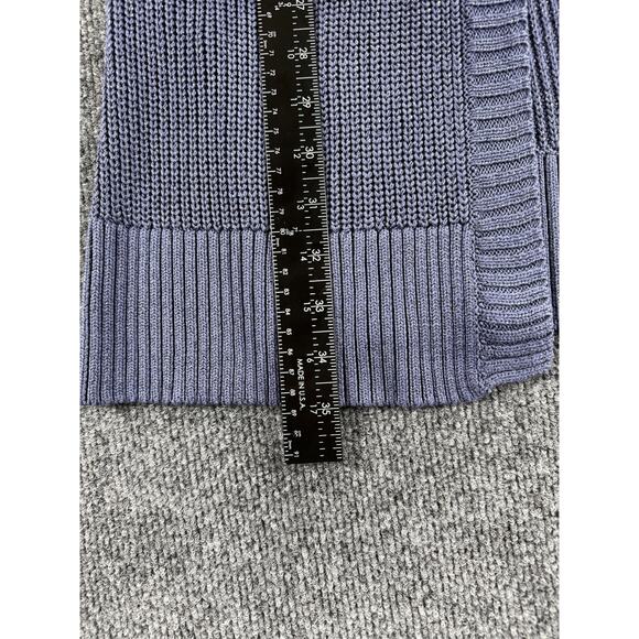 Chico's Sweater Vest Womens One size Blue Lace Up V Neck Open Front Knit Tunic - Picture 3 of 11